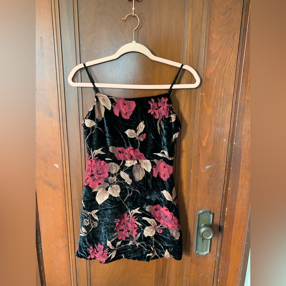 Black and Red Velvet Mini Dress by Lush